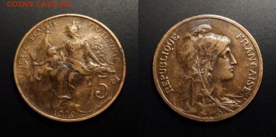 МОНЕТЫ МИРА 10-17 - Франция – 5 сантимов (1900)