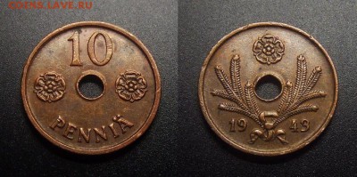 МОНЕТЫ МИРА 10-17 - Финляндия – 10 пенни (1943) №1