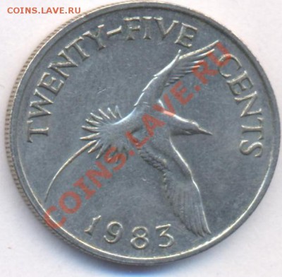 Бермуды 25 центов.1983 г. До 12.03.11 г. 20-00 МСК. - Бермуды.3