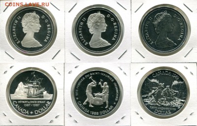 Канада 3 разных 1$ 1987-1989 до 09.10.17 22-00 мск - Canada 1$ 1987-1989