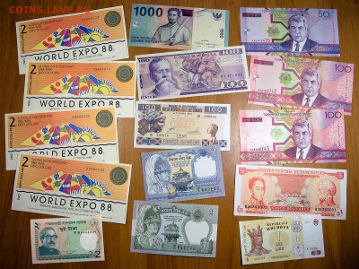 Комплект иностранных банкнот 90 шт. до 11.10. в 22:00 мск - 90___1