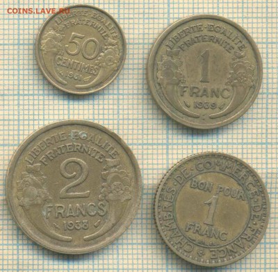 Франция, 4 монеты , до 11.10.17г.22.00 по Москве - 4а