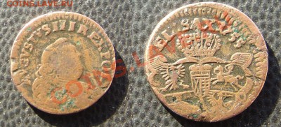 Портрет, на обороте - герб и EL SAX 1755 (медная монета?) - Медь.JPG