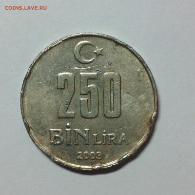 Турция, 250 лир. 2003г. - 1 (62)