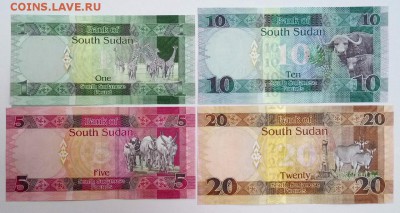 Южный Судан. Набор 4 банкноты, пресс, до 22.00. 10.10 - Южный Судан. Набор 2