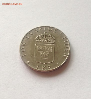 1 крона 1977г. Швеция , до 15.10.17г. - швеция 1-1