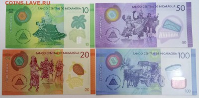 Никарагуа. Набор 4 боны 2014г, полимер до 22.00 10.10 - Никарагуа. Набор 2
