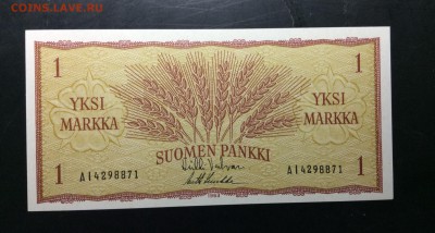 1 марка 1963г Финляндия UNC - image
