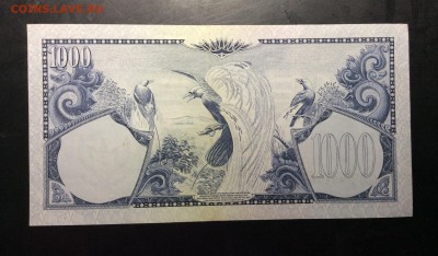 1000 рупий 1959г Индонезия дробный префикс aUNC - image