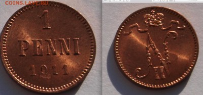 1 пенни 1911 г., UNC До 15.10.2017 22.00 по МСК - 1p-1911