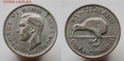 С 1 рубля Новая Зеландия 1 флорин 1945г до 13.10. 22-00 мск - RPkBbjtPPN0