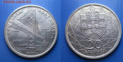 С 1 рубля Португалия 20 эскудо 1966г до 13.10.22-00 мск - P4EZD-JV5L8