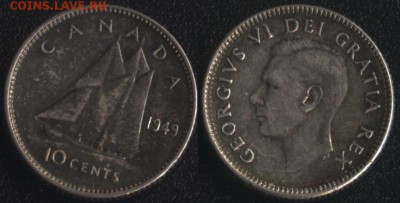 Канада 10 центов 1949 до 22:00мск 18.10.17 - Канада 10 центов 1949 90