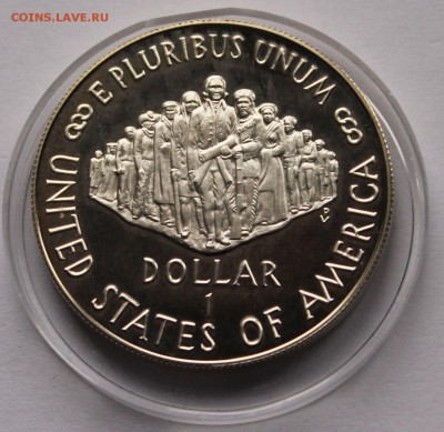США 1 доллар 1987 г. S 200 лет Конституции США. Ag,900-26,73 - 6