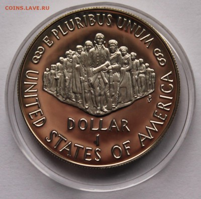 США 1 доллар 1987 г. S 200 лет Конституции США. Ag,900-26,73 - 5