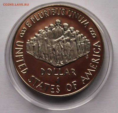 США 1 доллар 1987 г. S 200 лет Конституции США. Ag,900-26,73 - 4