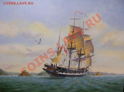 Монеты с Корабликами - HMS-Beagle-in-Sydney-Harbour-1838