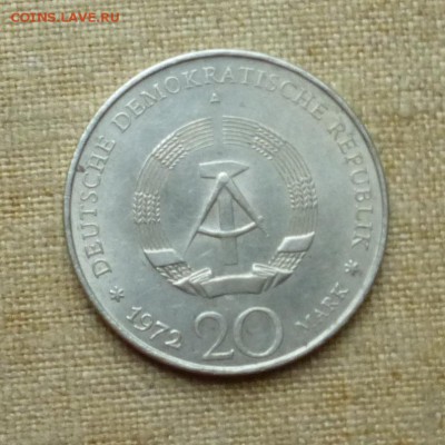 20 марок Первый президент ГДР Вильгельм Пик 1972 до 20.10 - P1140555