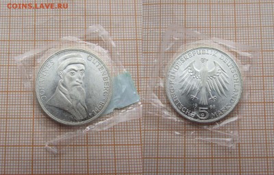 ФРГ 5 марок 1968 Иоганн Гуттенберг. До 17.10. в 22:00 - 1968