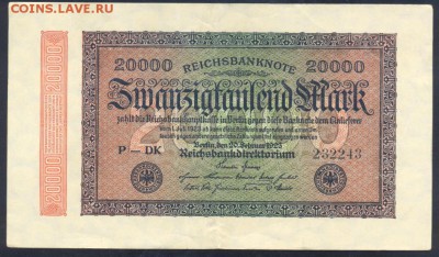 Германия 20 000 1923 г.  17.10.17 г. 22 -00 МСК. - 20000  м. 1923 1