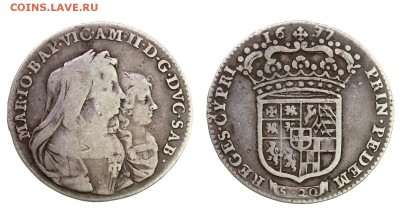 Савойя.  20 сольди 1677 года. - Сав