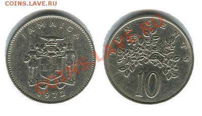 Ямайка 10 центов 1972 г. до 21.00 мск 14.03.11. - ямайка 10 центов