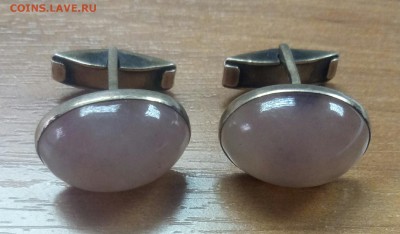 Запонки времен СССР,  серебро с камнем до 21.10 - P71018-132503(1)