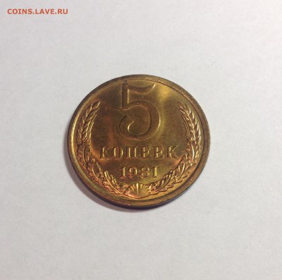 5 копеек 1981г.UNC , до 27.10.17г. - 581-4