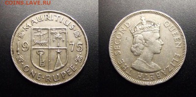 МОНЕТЫ МИРА 10-17 - Брит. Маврикий – 1 рупия (1975) «Елизавета II»