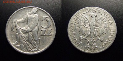 МОНЕТЫ МИРА 10-17 - Польша – 5 злотых (1960) «Рыболов»