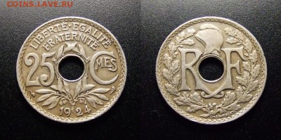 МОНЕТЫ МИРА 10-17 - Франция – 25 сантимов (1924) №1