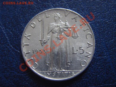 Ватикан 5 лир 1953 до 15.03 в 21.00 М - LPIC7156.JPG