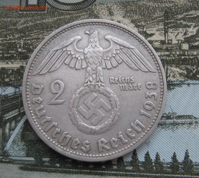2 рейхсмарки 1938г. до  28.10.2017 22.00МСК - 2 рейхсмарки 1938г. 300р..JPG