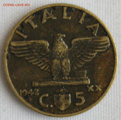 С 1 РУБ. ФАШИСТСКАЯ ИТАЛИЯ 5с 1942г. до 29.10 в 22-00 - IMG_9179.JPG