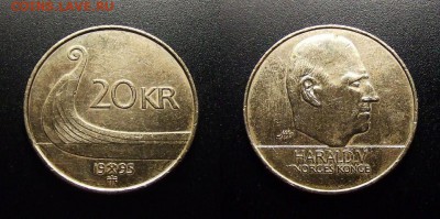 МОНЕТЫ МИРА 10-17 - Норвегия – 20 крон (1995) «Осебергский корабль (драккар)»