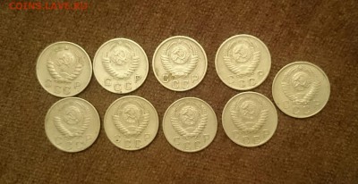 10 копеек 1946-49-50-52-53-54-55-56-57 9 монет - 10кавер
