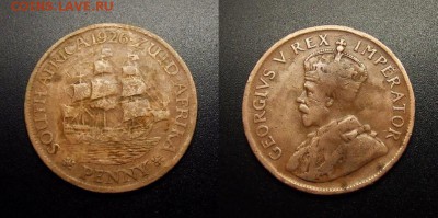 МОНЕТЫ МИРА 10-17 - Южная Африка – 1 пенни (1926) «Парусник; Георг V»