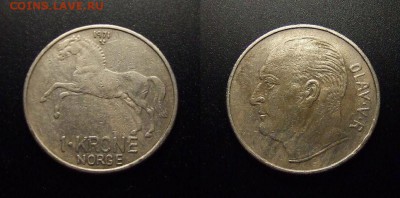 МОНЕТЫ МИРА 10-17 - Норвегия – 1 крона (1971) «Конь»