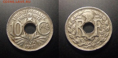МОНЕТЫ МИРА 10-17 - Франция – 10 сантимов (1917)