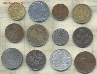 12 монет Европы  до 1950 г. до 30.10.2017 г. 22.00 по Моск - 12 м