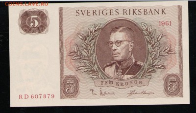 ШВЕЦИЯ 5 КРОН 1961 UNC - 15 001