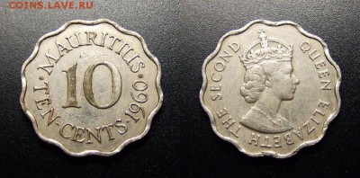 МОНЕТЫ МИРА 10-17 - Брит. Маврикий – 10 центов (1960) «Елизавета II»