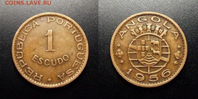 МОНЕТЫ МИРА 10-17 - Португ. Ангола – 1 эскудо (1956)