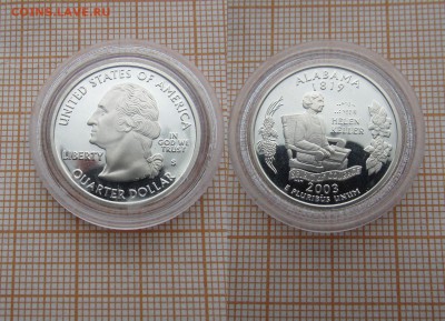 США ¼ доллара(Квотер) 2003 S Штат Алабама Пруф.До 27.10.в 22 - алабама