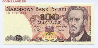 Польша 100 злотых 1988 - Польша_100злотых-1988_RD0307044_лицо