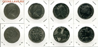 Австралия 50с разные 4 шт. до 31.10.17 22-00 мск - Aus.50p dif.3
