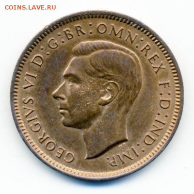 Британия фартинг 1943 - Британия_фартинг-1943_А