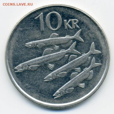 Исландия 10 крон 1996 - Исландия_10крон-1996_магнит_Р