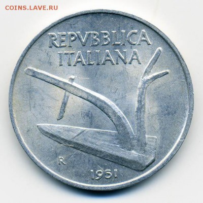 Италия 10 лир 1951 - Италия_10лир-1951_А