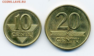 Литва 10 и 20 центов 1997 - Литва_10-20цент-1997_р